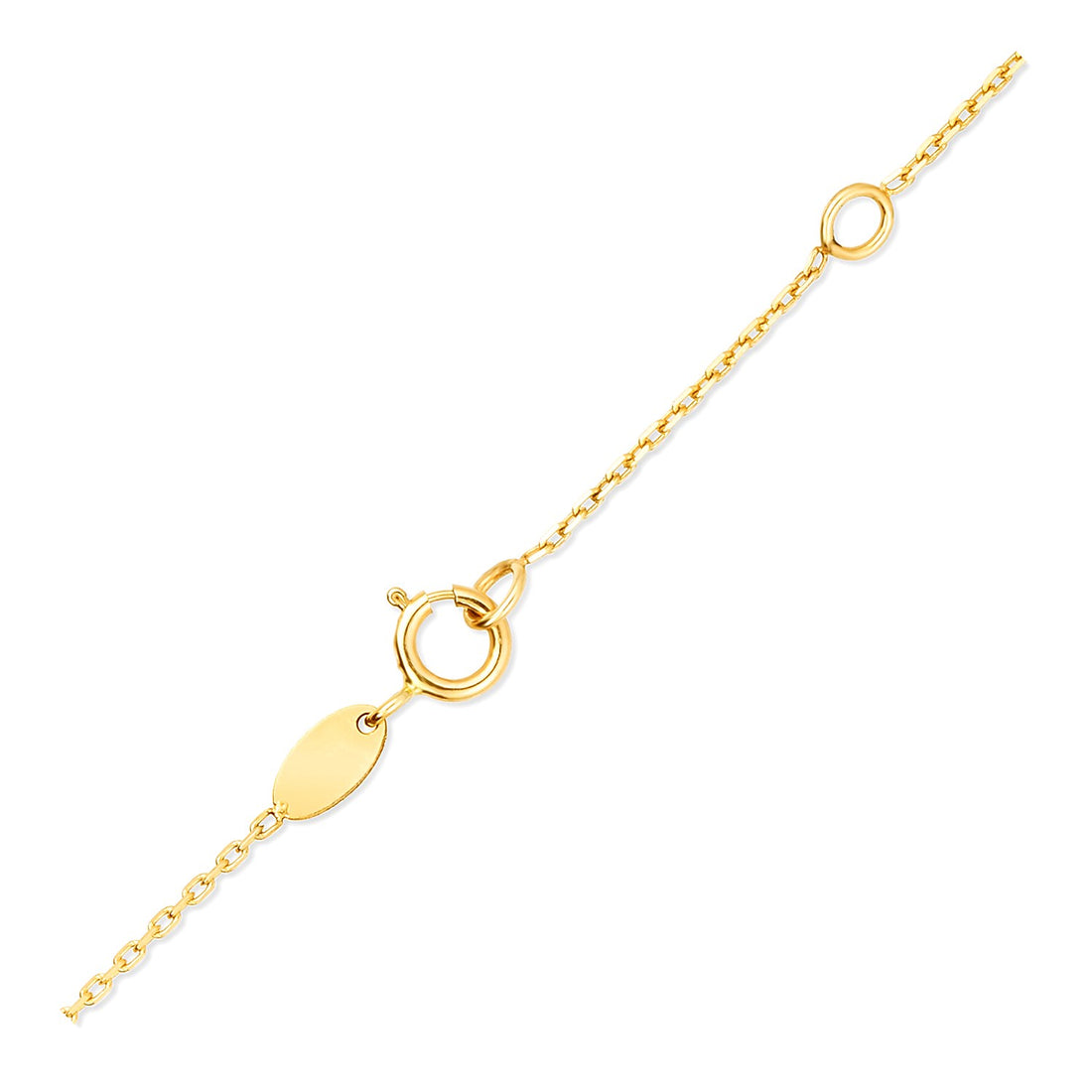 Collar de cadena de oro amarillo de 14 k con estaciones de cruces