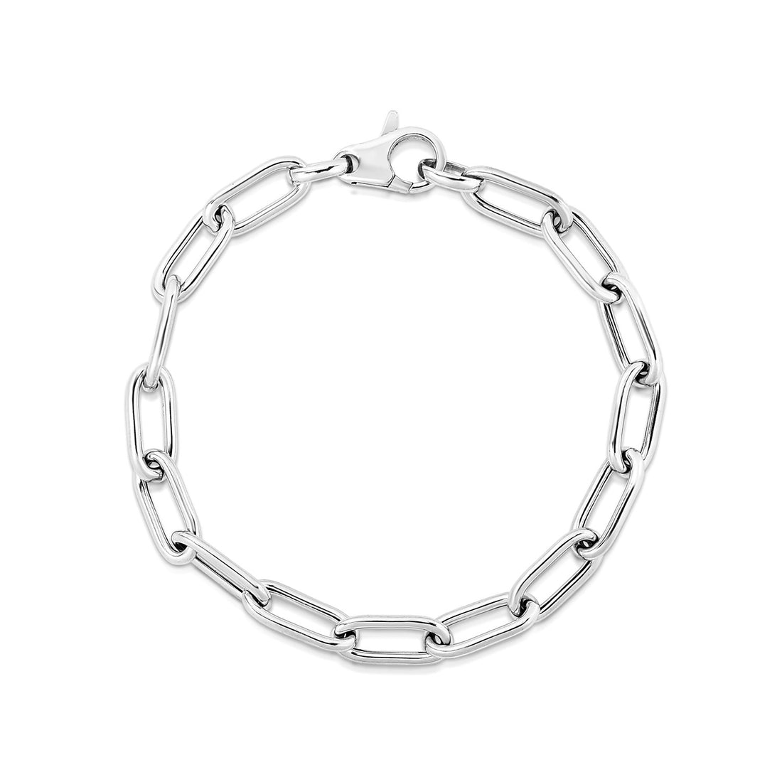 Pulsera de cadena ancha con clip de plata de ley (6,50 mm)