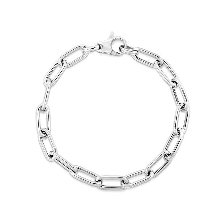 Pulsera de cadena ancha con clip de plata de ley (6,50 mm)