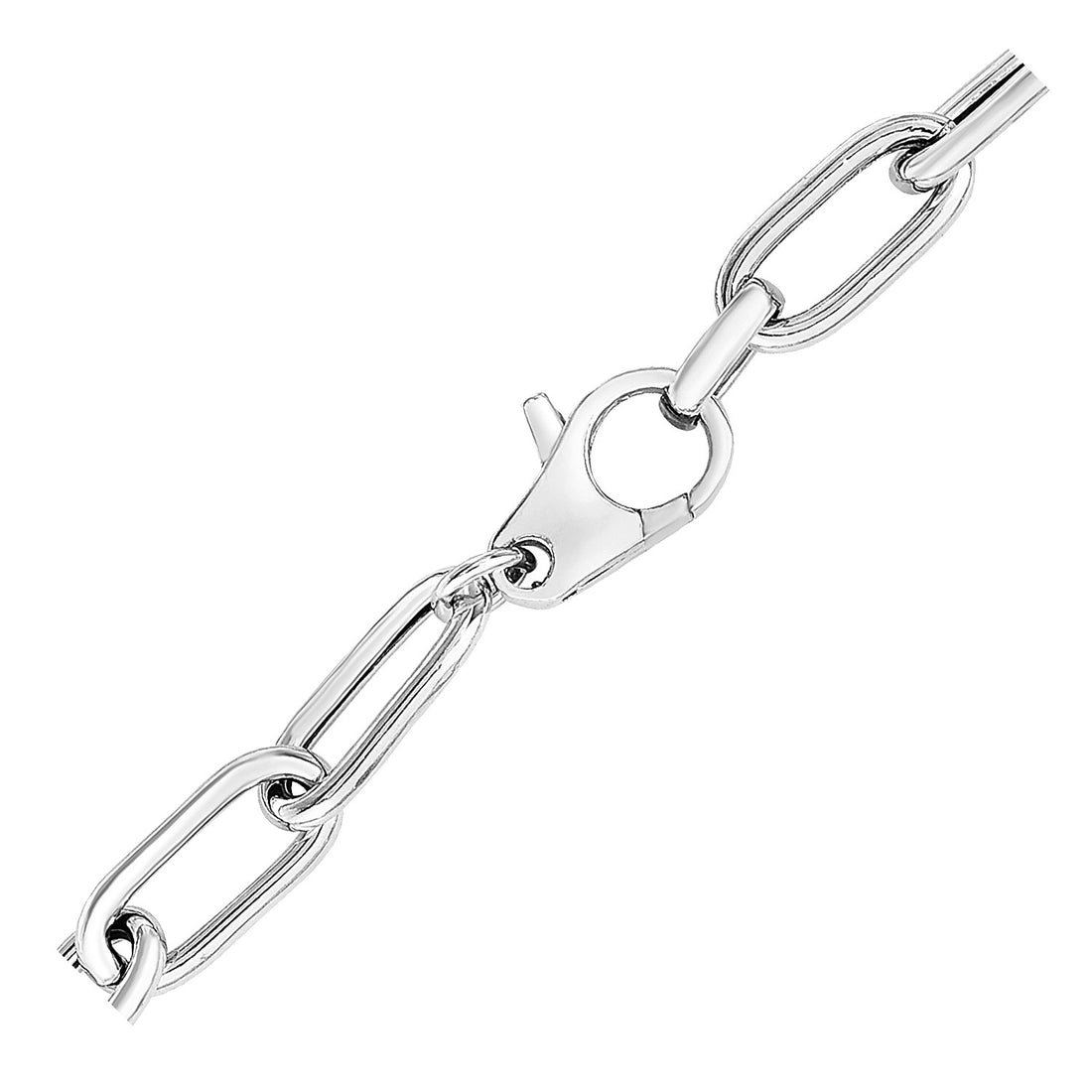 Pulsera de cadena ancha con clip de plata de ley (6,50 mm)
