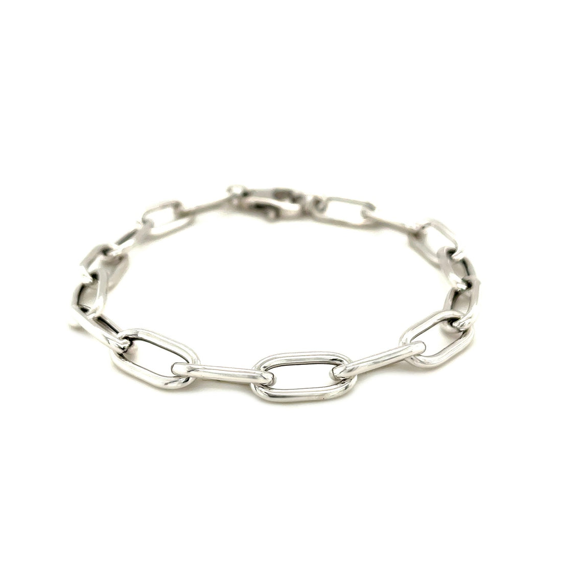 Pulsera de cadena ancha con clip de plata de ley (6,50 mm)