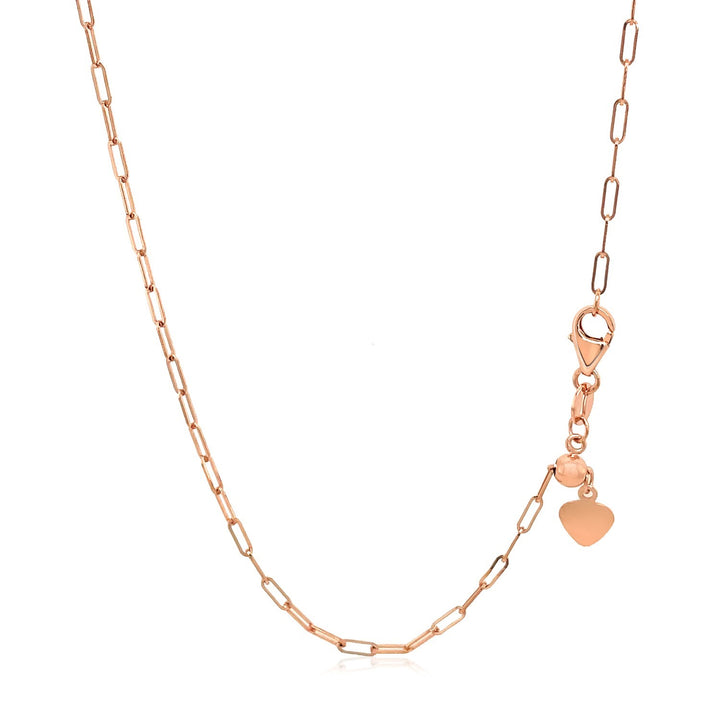 Cadena de clip ajustable de oro rosa de 14 k (1,50 mm)