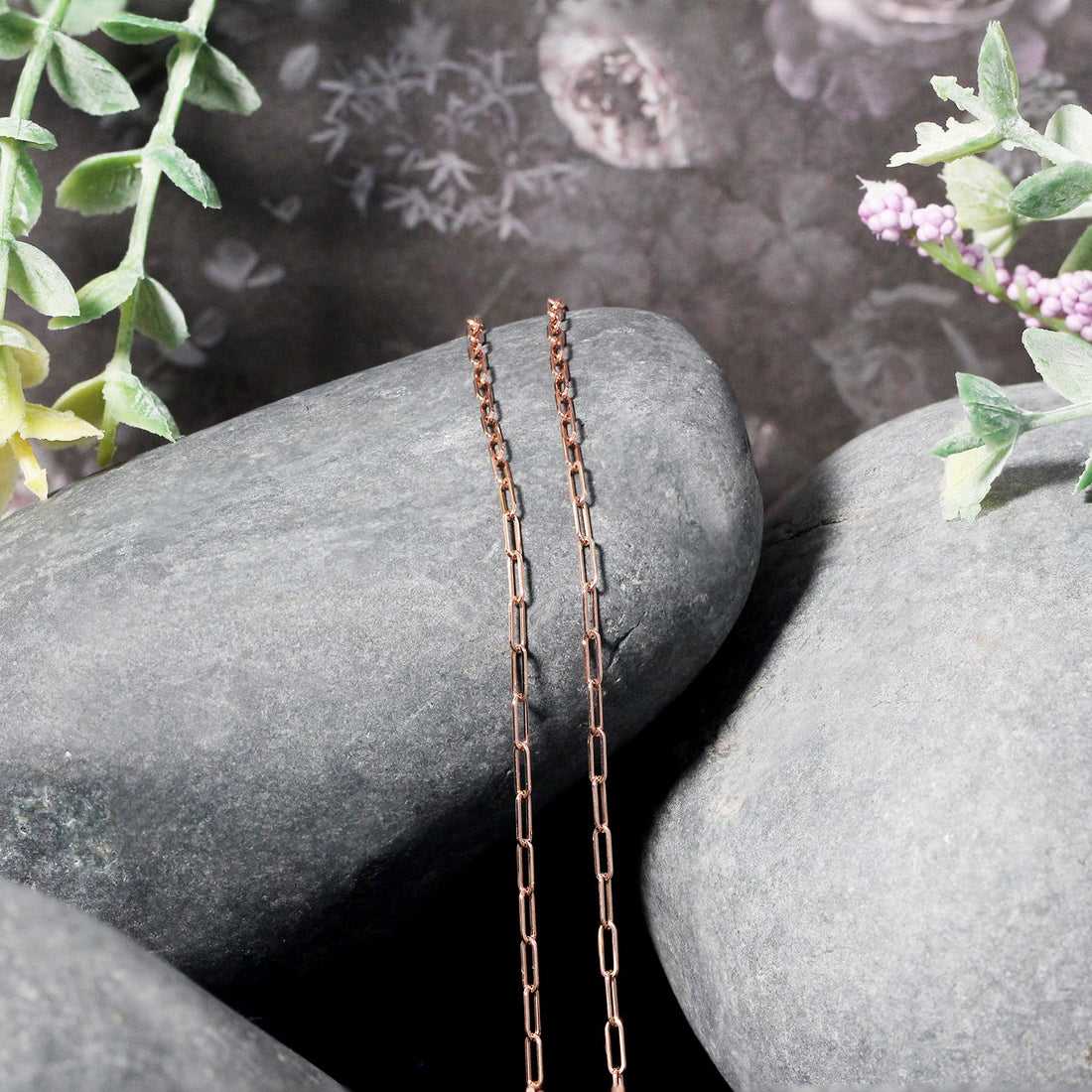 Cadena de clip ajustable de oro rosa de 14 k (1,50 mm)