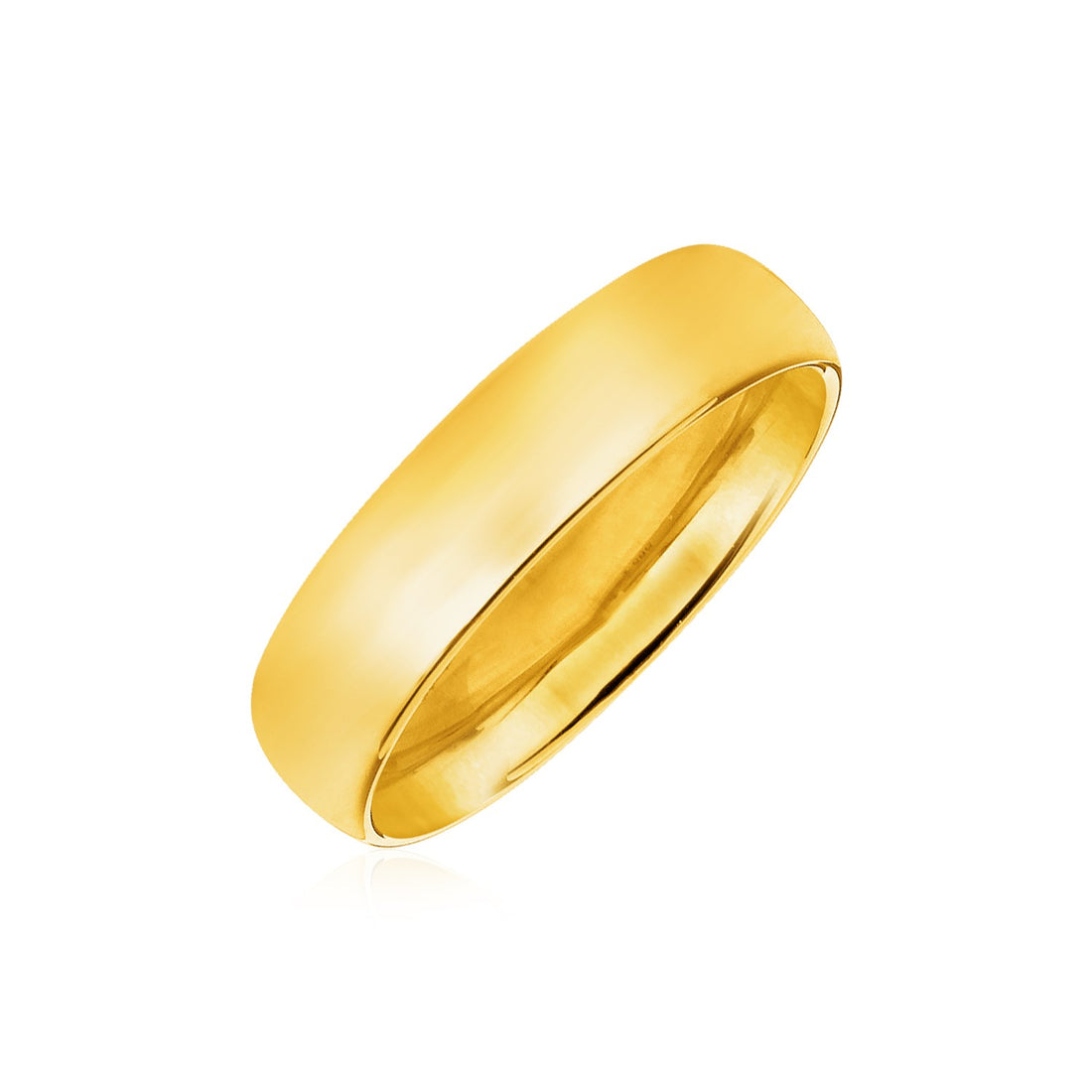 Alianza de boda de oro amarillo de 14 k con ajuste cómodo (6,00 mm)