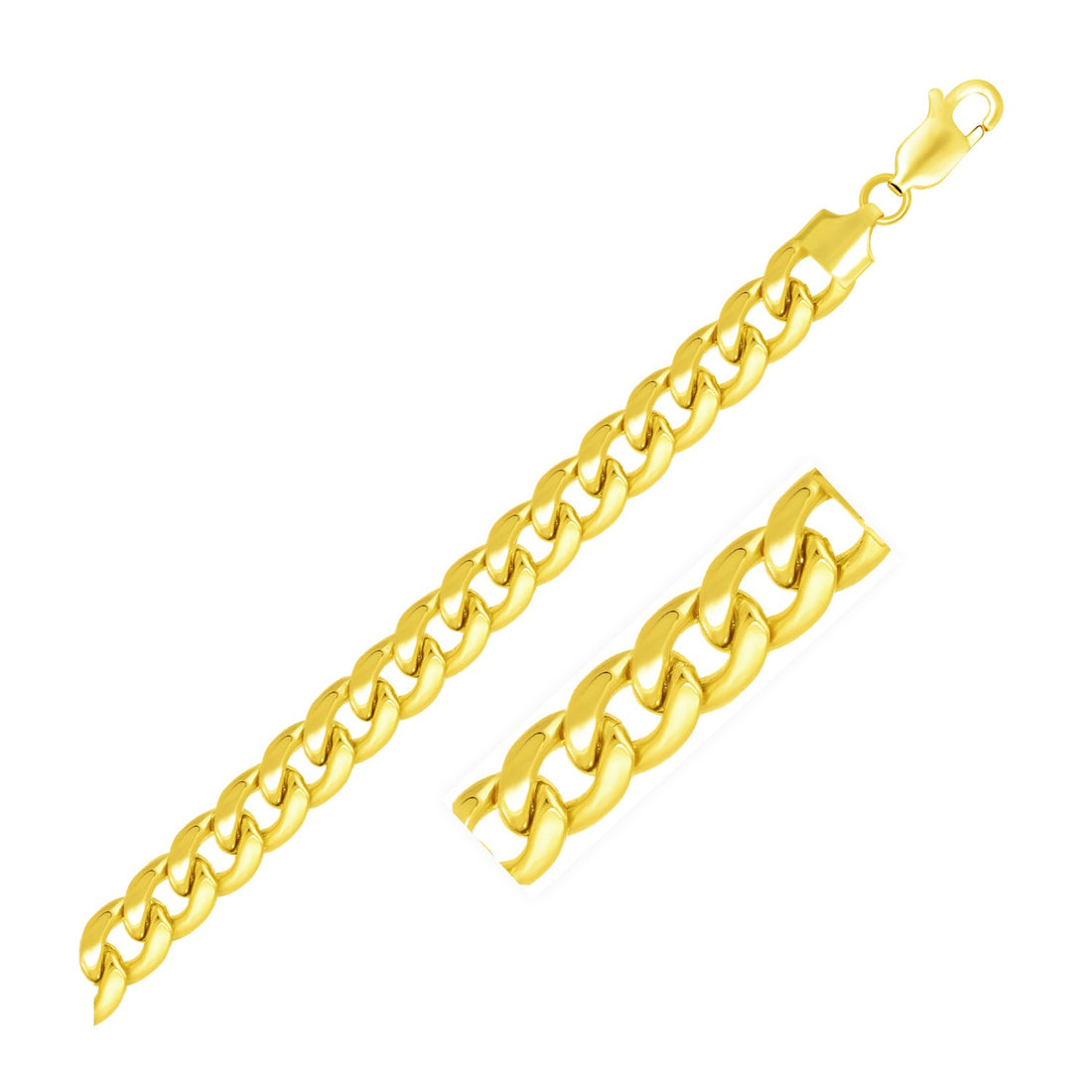 Cadena cubana ligera de Miami en oro amarillo de 10 k (8,00 mm)