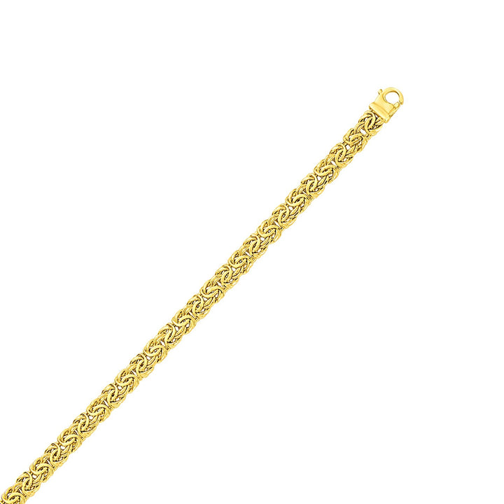 Pulsera de cadena con diseño bizantino en oro amarillo de 10 k (7,00 mm)