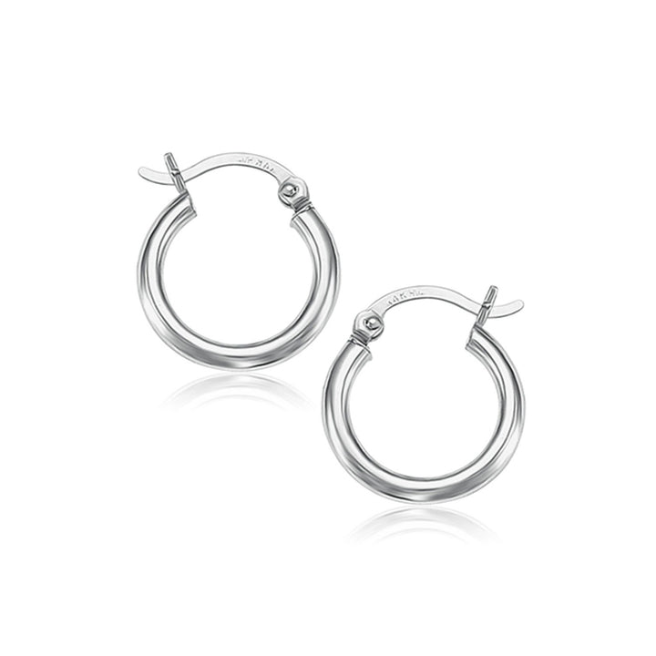 Aros pulidos de oro blanco de 10 k (2 x 15 mm)