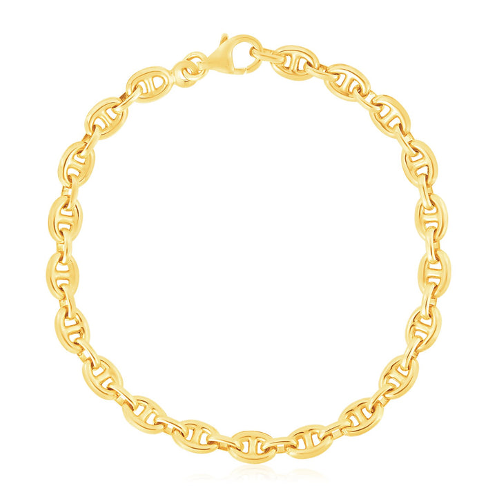 14k Yellow Gold High Polish Mariner Link Bracelet  (5.40 mm)