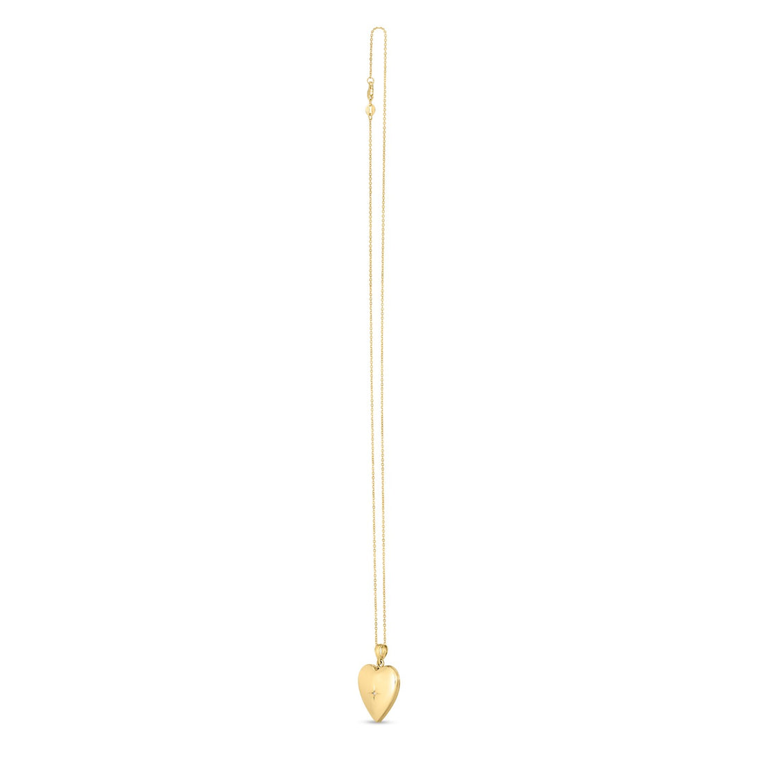 14k Yellow Gold Diamond Heart Locket Necklace