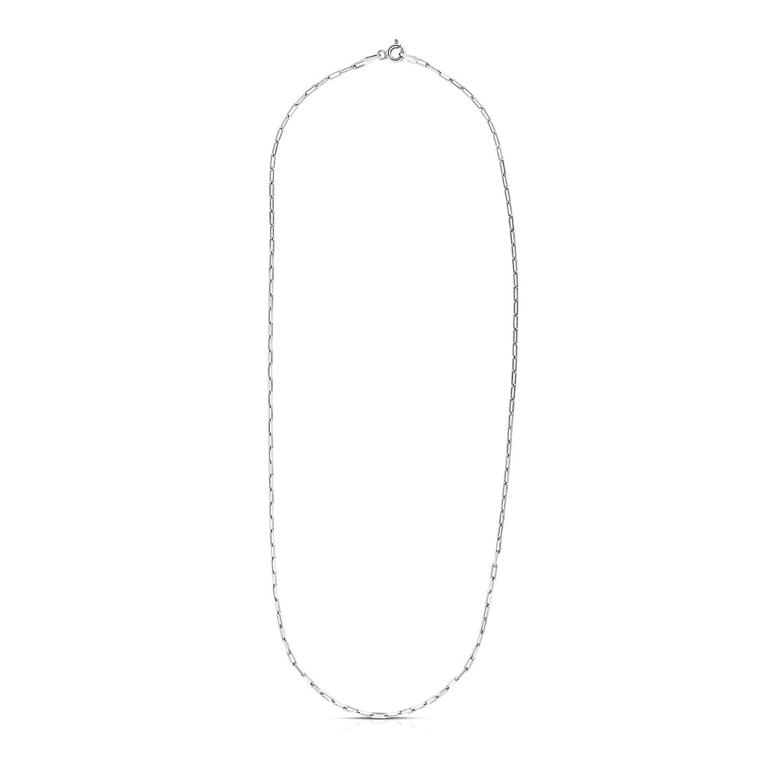 Cadena de clip de plata de ley rodiada (1,80 mm)