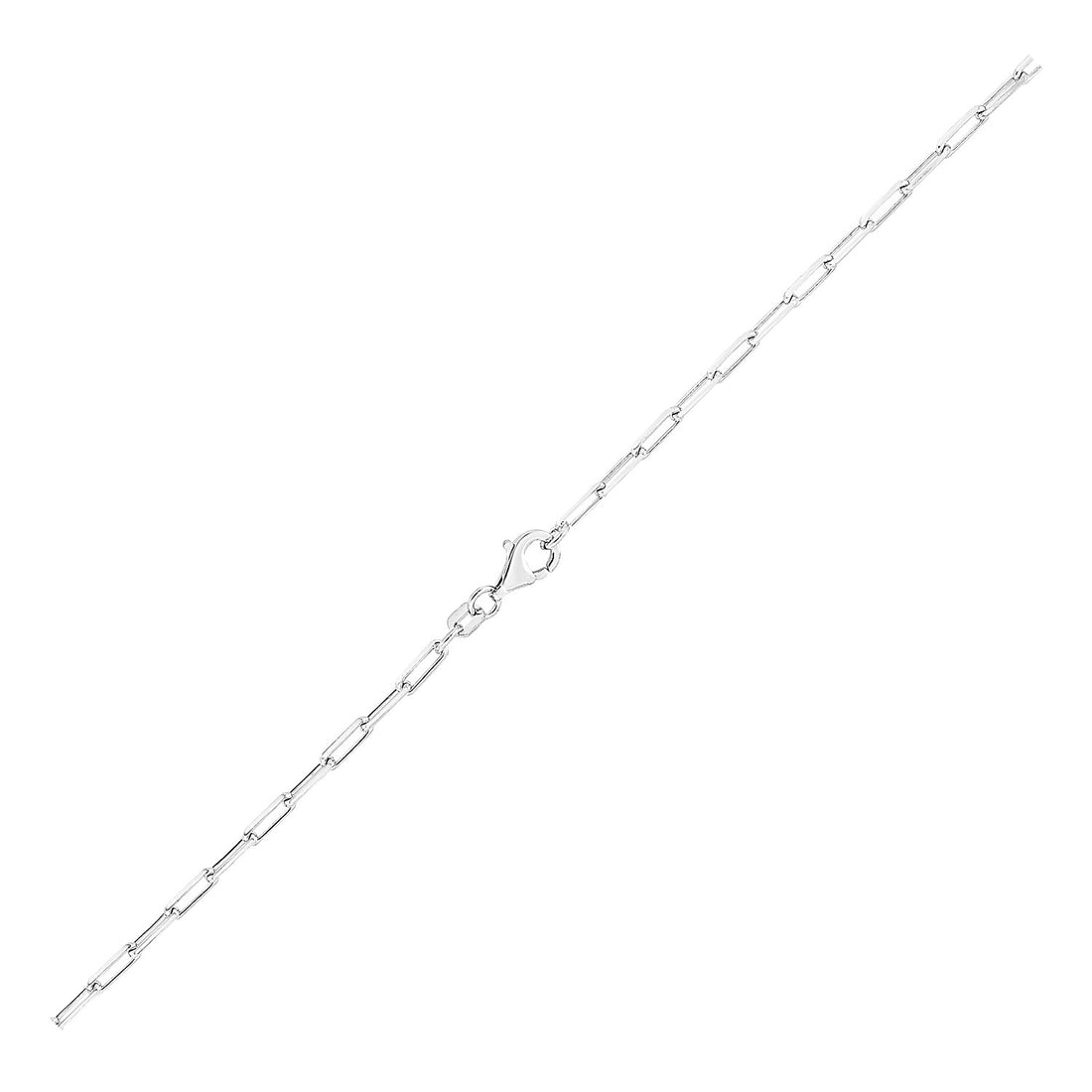 Cadena de clip de plata de ley rodiada (1,80 mm)