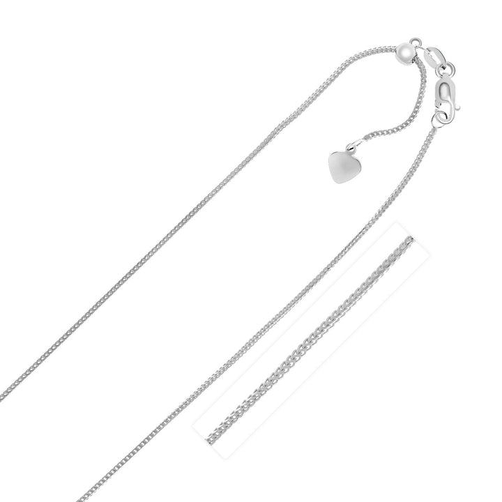 Cadena Franco ajustable de oro blanco de 14 k (1,00 mm)