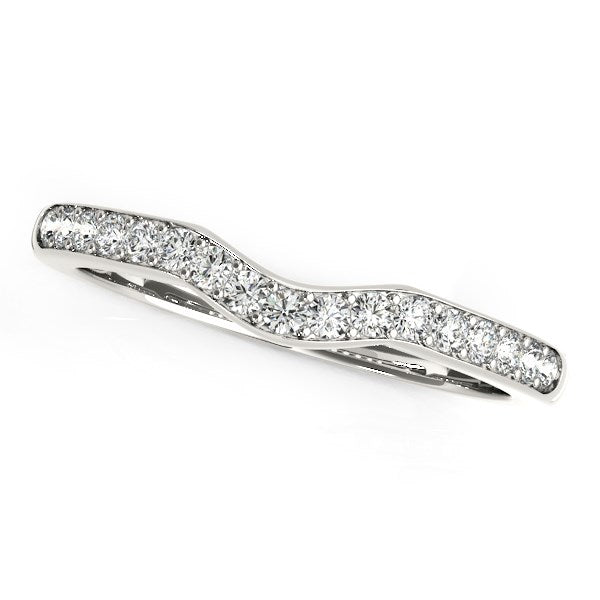 Anillo de bodas curvo de oro blanco de 14 k (1/4 ct)