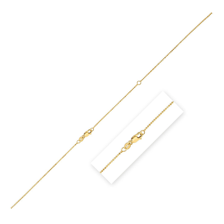 Cadena de cuentas extensible doble en oro amarillo de 14 k (1,00 mm)