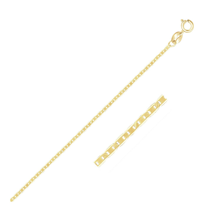 Cadena de eslabones estilo marinero de oro amarillo de 10 k (1,20 mm)
