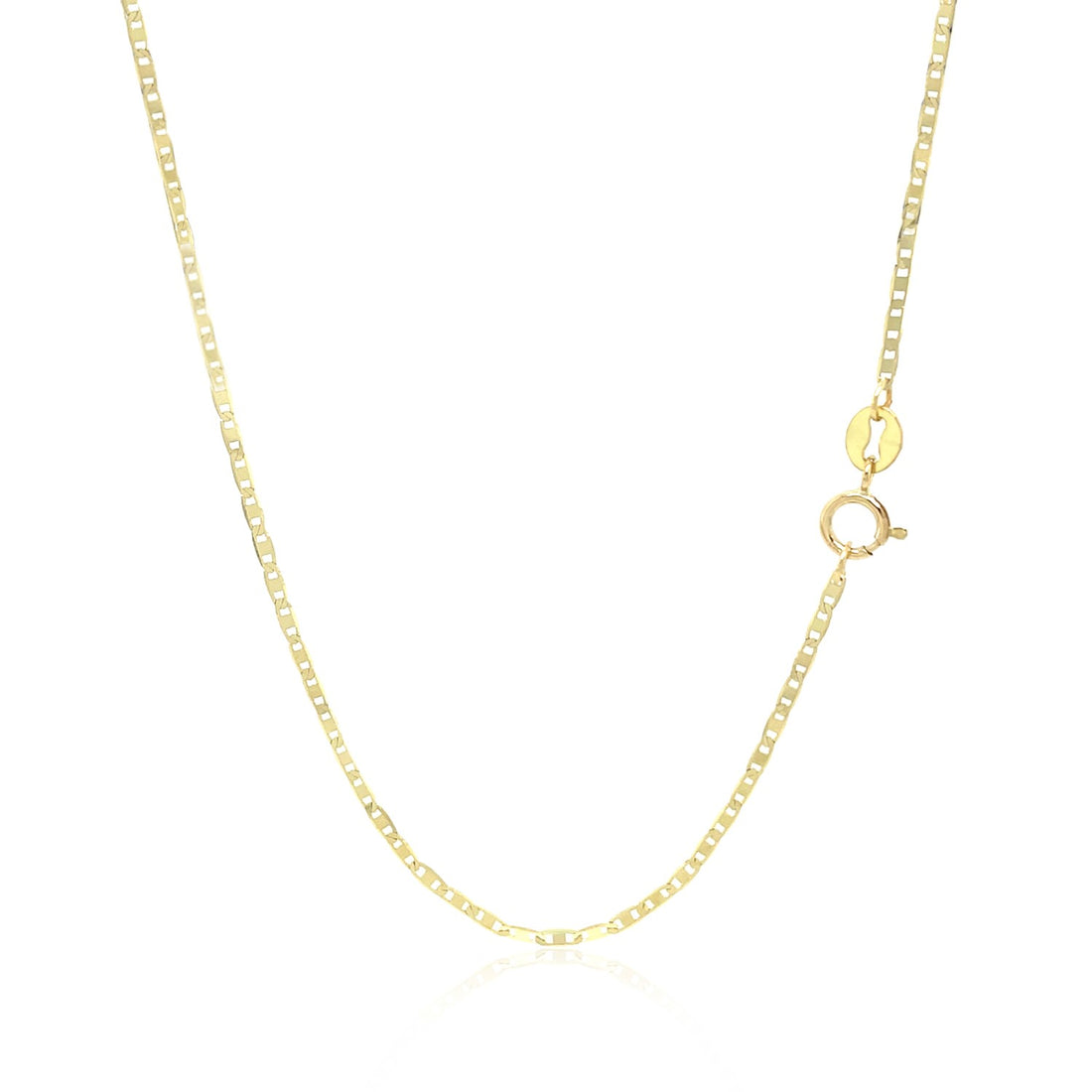 Cadena de eslabones estilo marinero de oro amarillo de 10 k (1,20 mm)