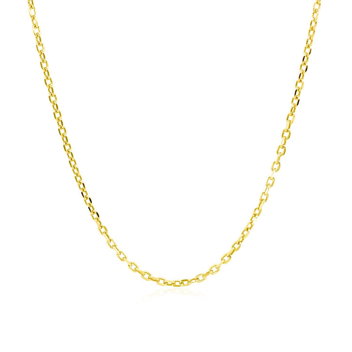 Cadena de eslabones tipo cable de oro amarillo de 18 quilates con corte de diamante (1,50 mm)
