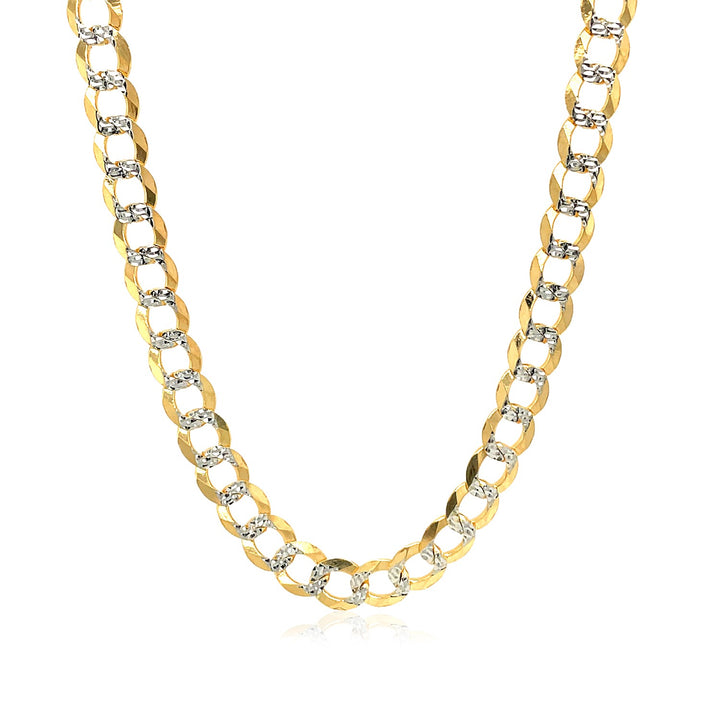 Cadena de eslabones con pavé de oro de dos tonos de 14 k (5,70 mm)