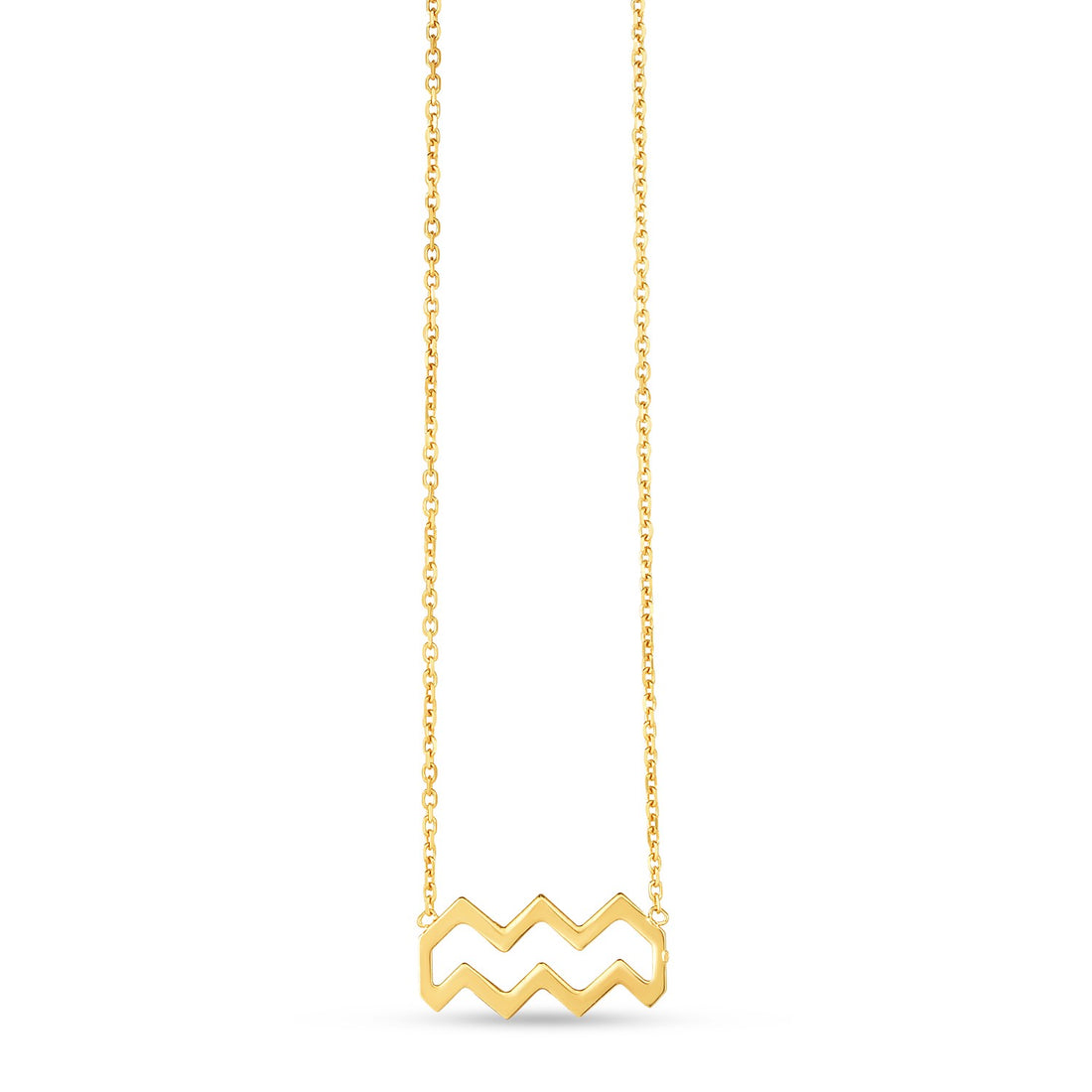 14K Yellow Gold Aquarius Necklace