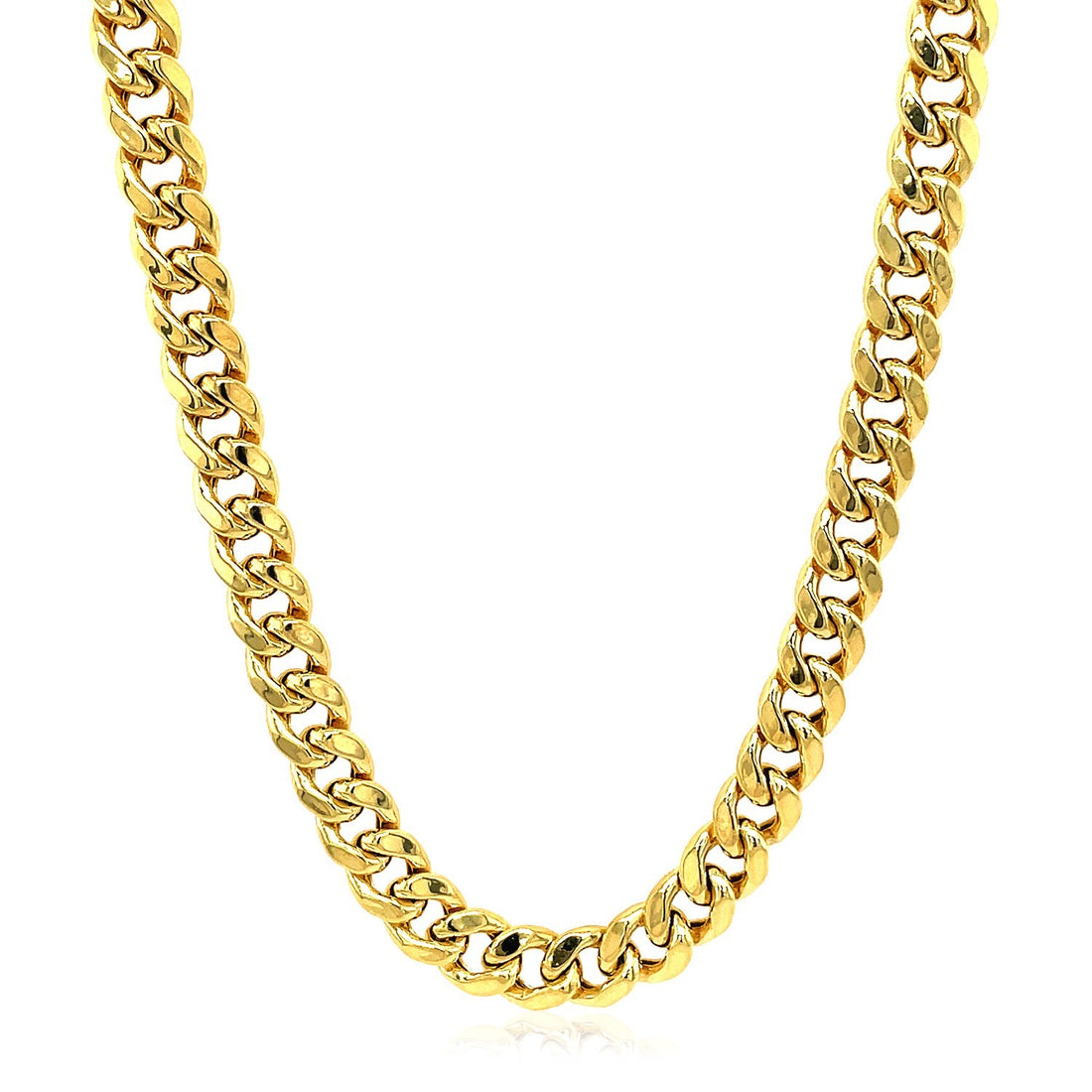 Cadena cubana Miami semisólida de oro amarillo de 10 k (5,00 mm)