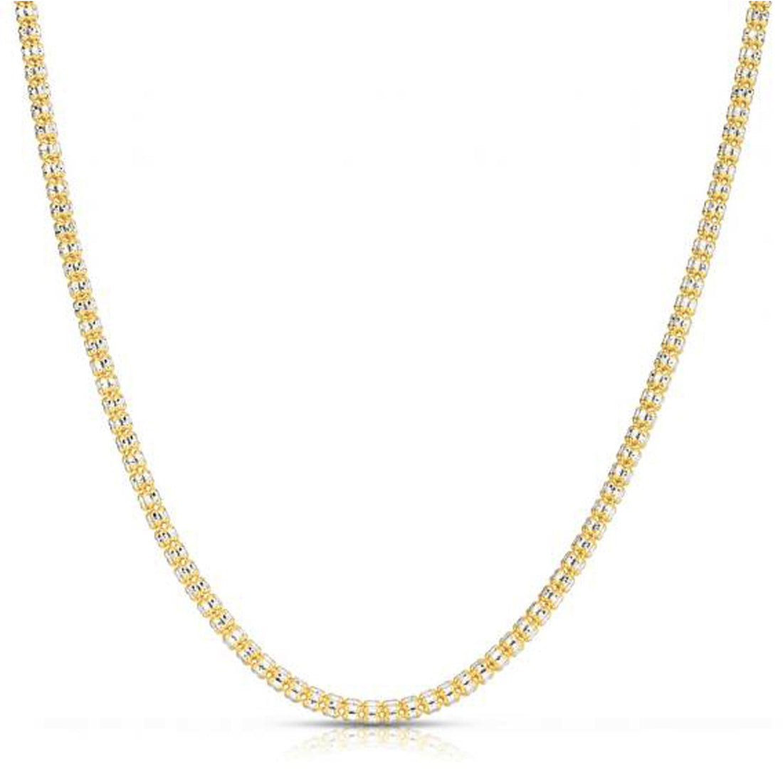 Cadena Ice Barrel en oro amarillo de 14 k (3,14 mm)