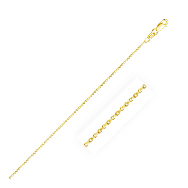 Cadena de eslabones tipo cable ovalados de oro amarillo de 10 k (0,97 mm)