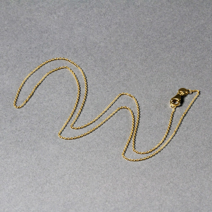 Cadena de eslabones tipo cable ovalados de oro amarillo de 10 k (0,97 mm)