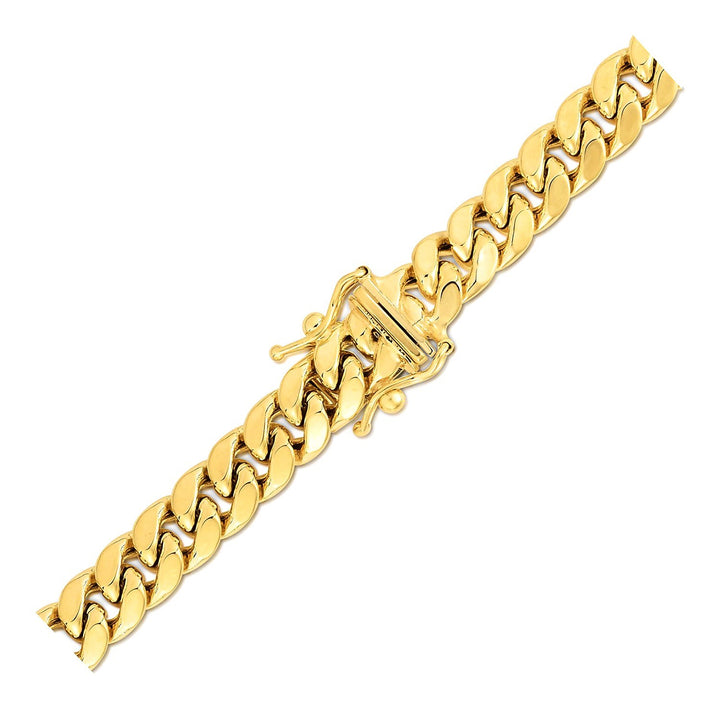 Cadena cubana Miami semisólida de oro amarillo de 10 k (6,60 mm)