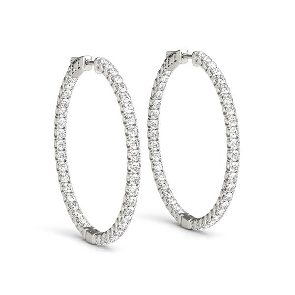 White Gold Hoop Earrings | Cavero Jewelerz