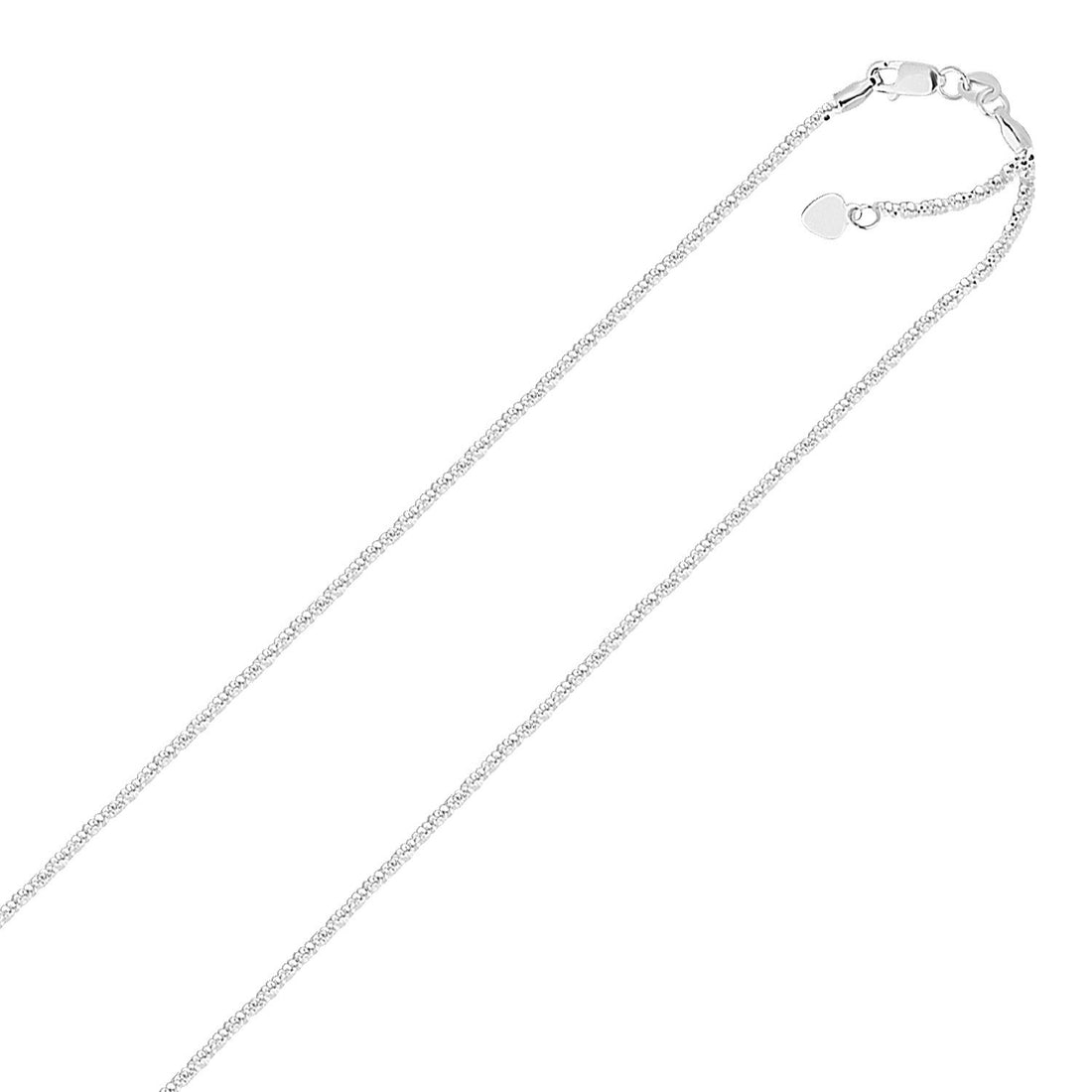 Cadena ajustable de plata de ley con brillo de 1,5 mm (1,50 mm)