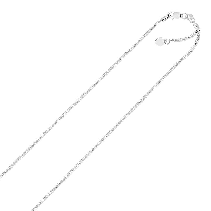 Cadena ajustable de plata de ley con brillo de 1,5 mm (1,50 mm)