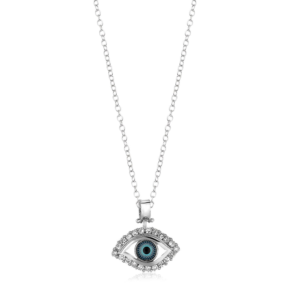Colgante de ojo malvado de plata de ley con circonitas cúbicas