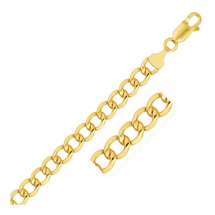 Cadena de eslabones de oro amarillo de 10 k (6,20 mm)
