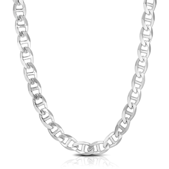 Cadena marinera de plata de ley rodiada (8,00 mm)