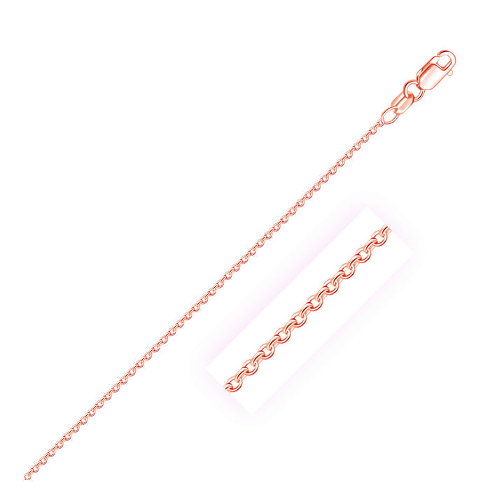 Cadena de eslabones tipo cable redondos de oro rosa de 14 k (1,50 mm)