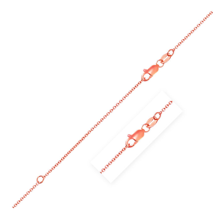 Cadena de cable extensible en oro rosa de 14 k (1,10 mm)