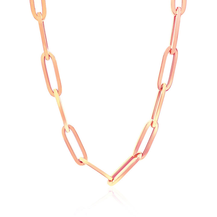 Cadena ancha con clip de oro rosa de 14 quilates (6,10 mm)
