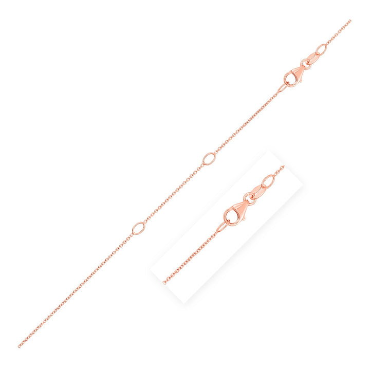 Cadena de cable extensible doble en oro rosa de 14 k (0,85 mm)