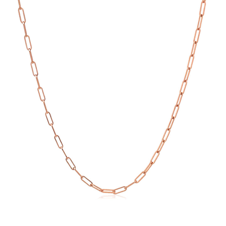 Cadena fina con clip de oro rosa de 14 quilates (1,50 mm)