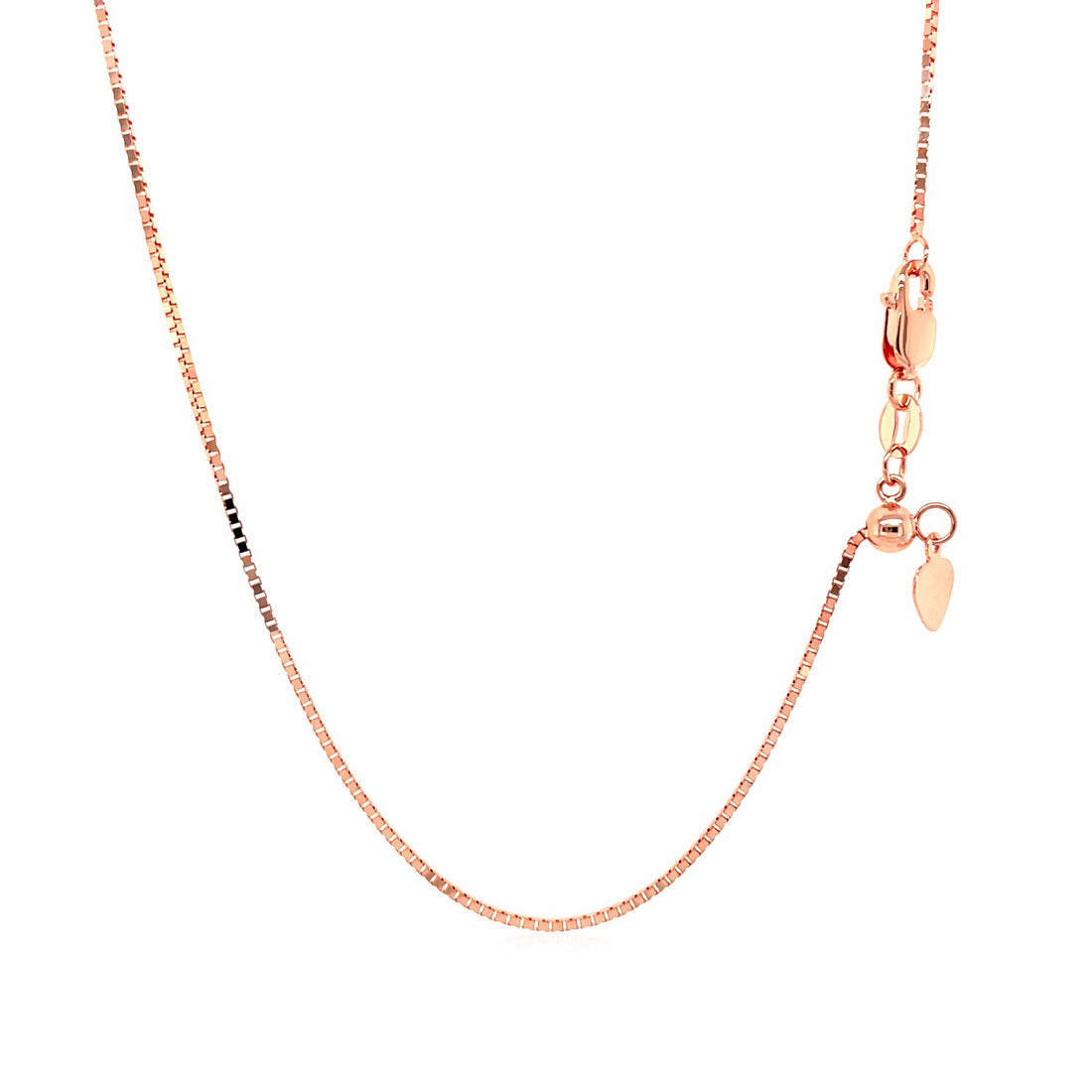 Cadena de eslabones ajustable de oro rosa de 14 k (0,85 mm)