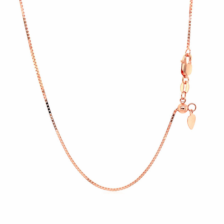 Cadena de eslabones ajustable de oro rosa de 14 k (0,85 mm)