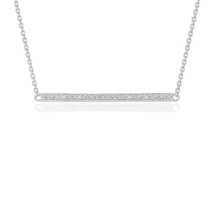 Diamond Bar Pendant in 14k White Gold (1/4 cttw)