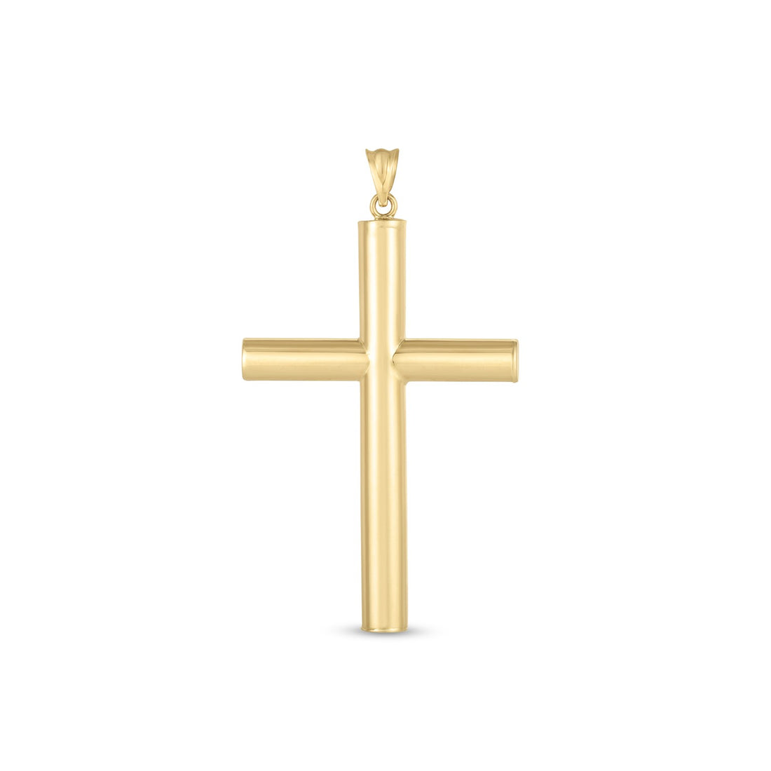 Colgante clásico con forma de cruz de oro amarillo de 14 k muy pulido