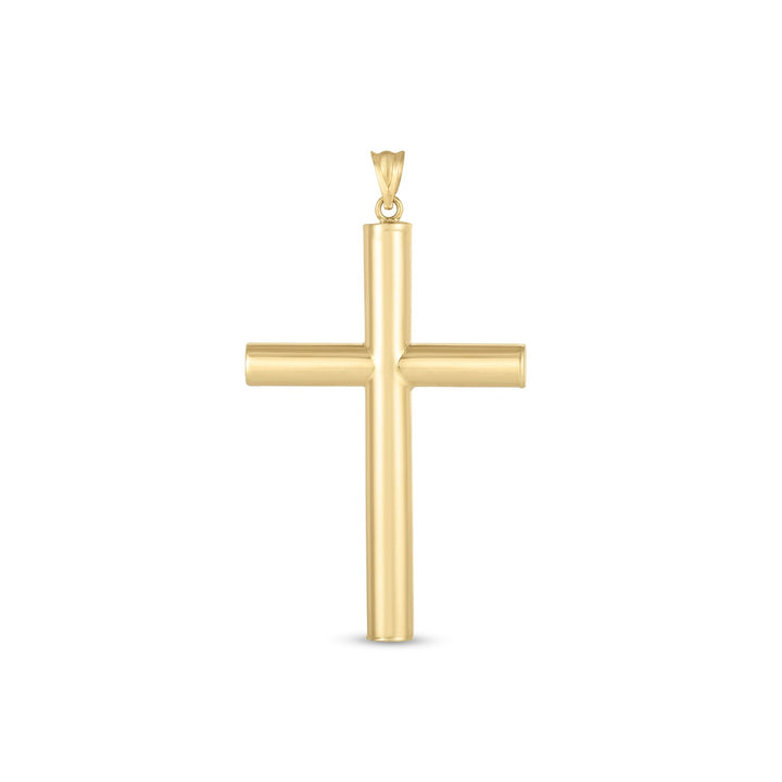 Colgante clásico con forma de cruz de oro amarillo de 14 k muy pulido