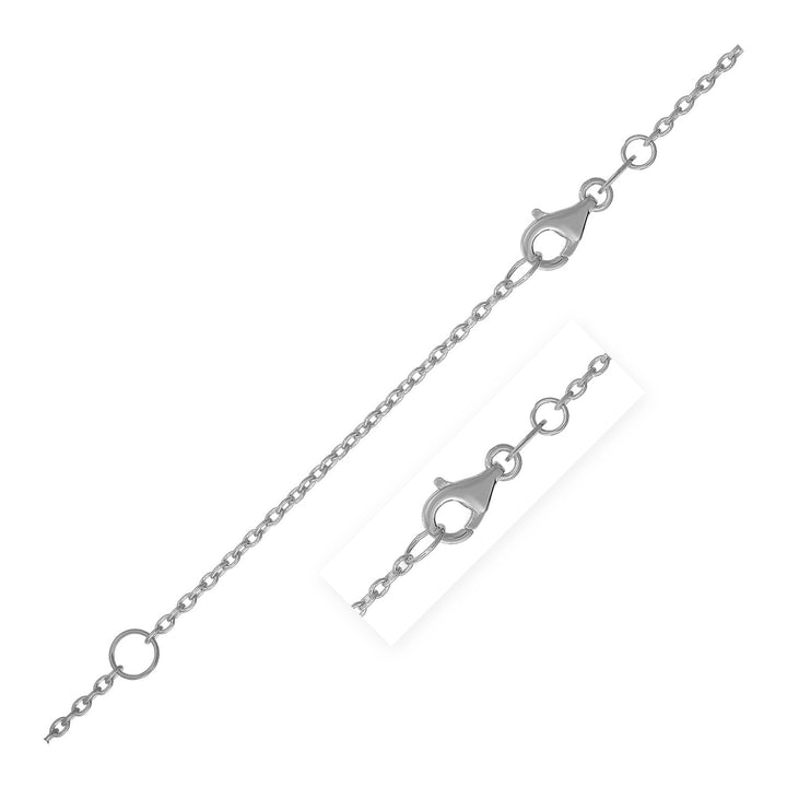 Cadena de cable extensible en oro blanco de 14 k (1,20 mm)