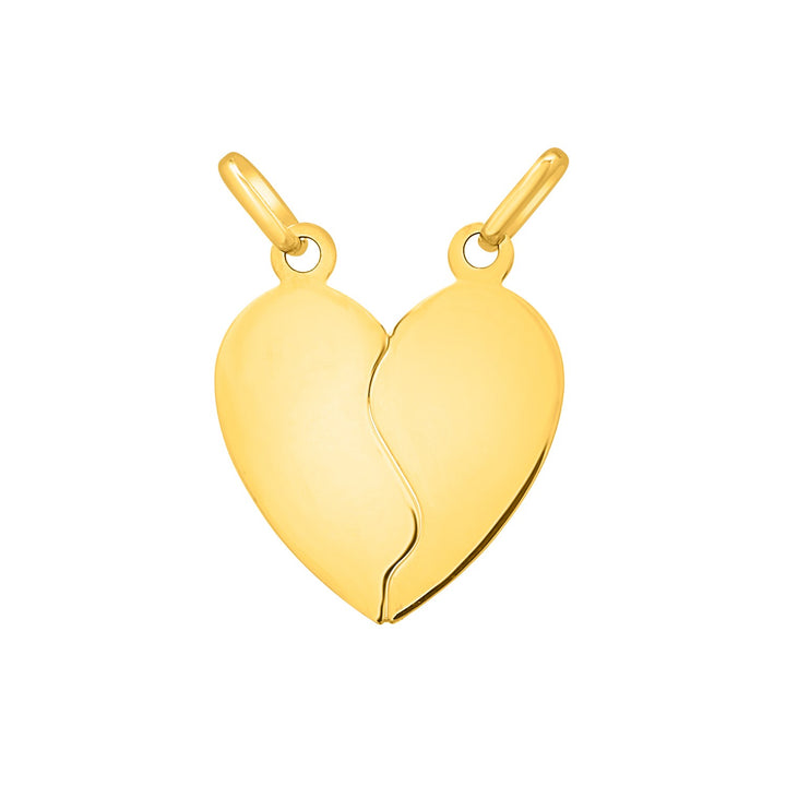 Colgante Corazón Roto Doble Asa Oro Amarillo 14K