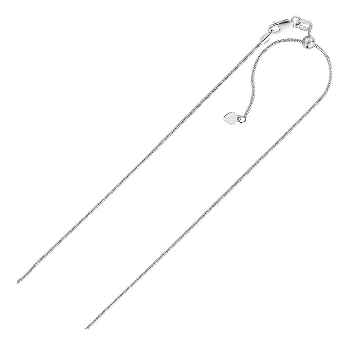 Cadena de serpiente ajustable de plata de ley de 0,8 mm (0,80 mm)
