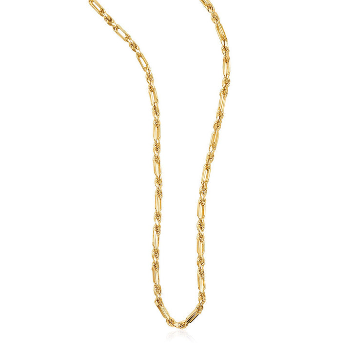 Collar de cadena Figaro de oro amarillo de 14 k
