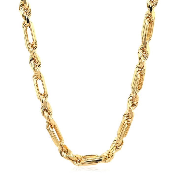 Collar de cadena Figaro de oro amarillo de 14 k