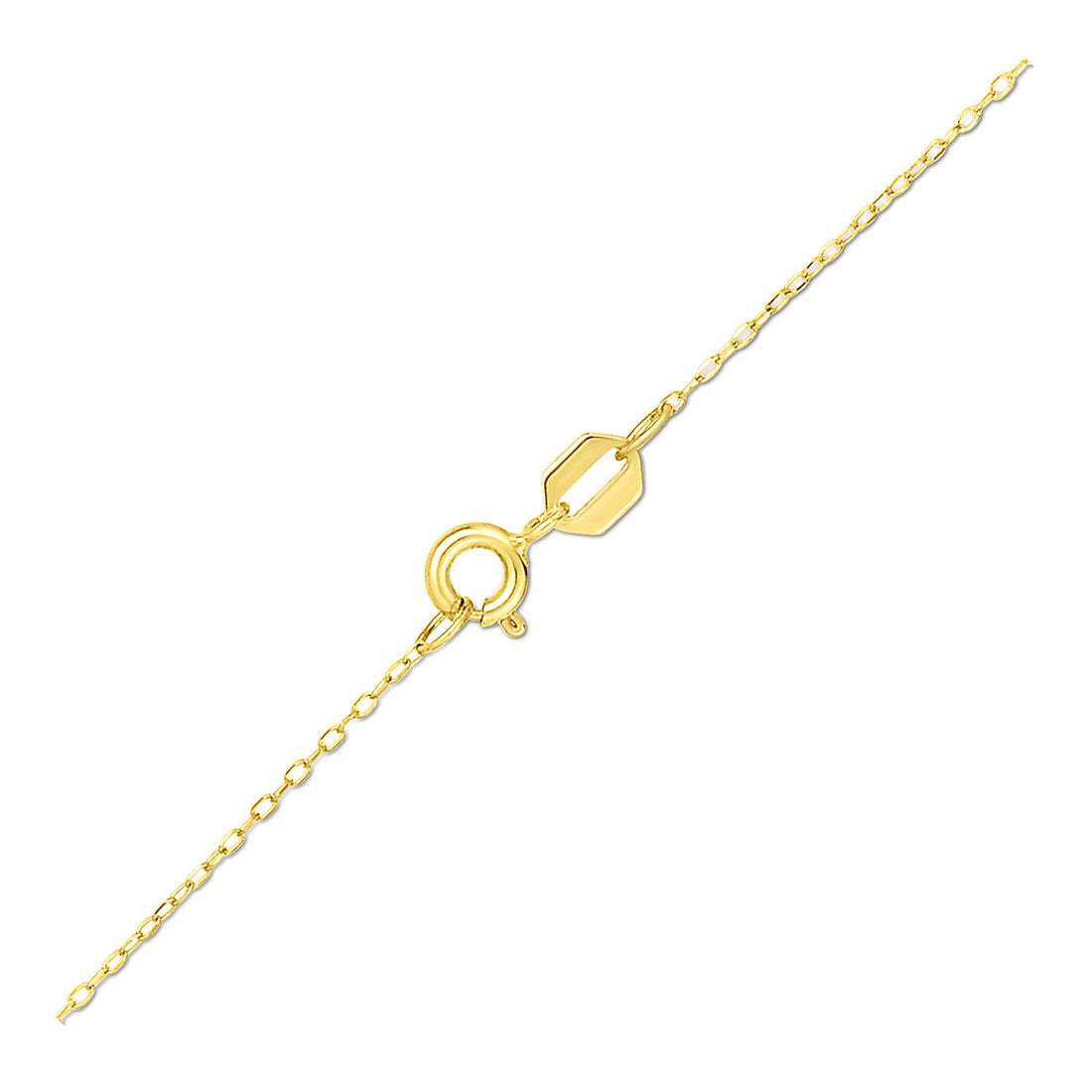 Collar de trébol de cuatro hojas en oro amarillo de 14 quilates